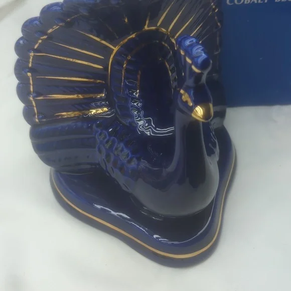 Cobalt Blue Peacock Figurine - Picture 2 of 5